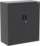 Locking Cabinet, 36" Metal storage cabinet with 2 Adjustable Shelves