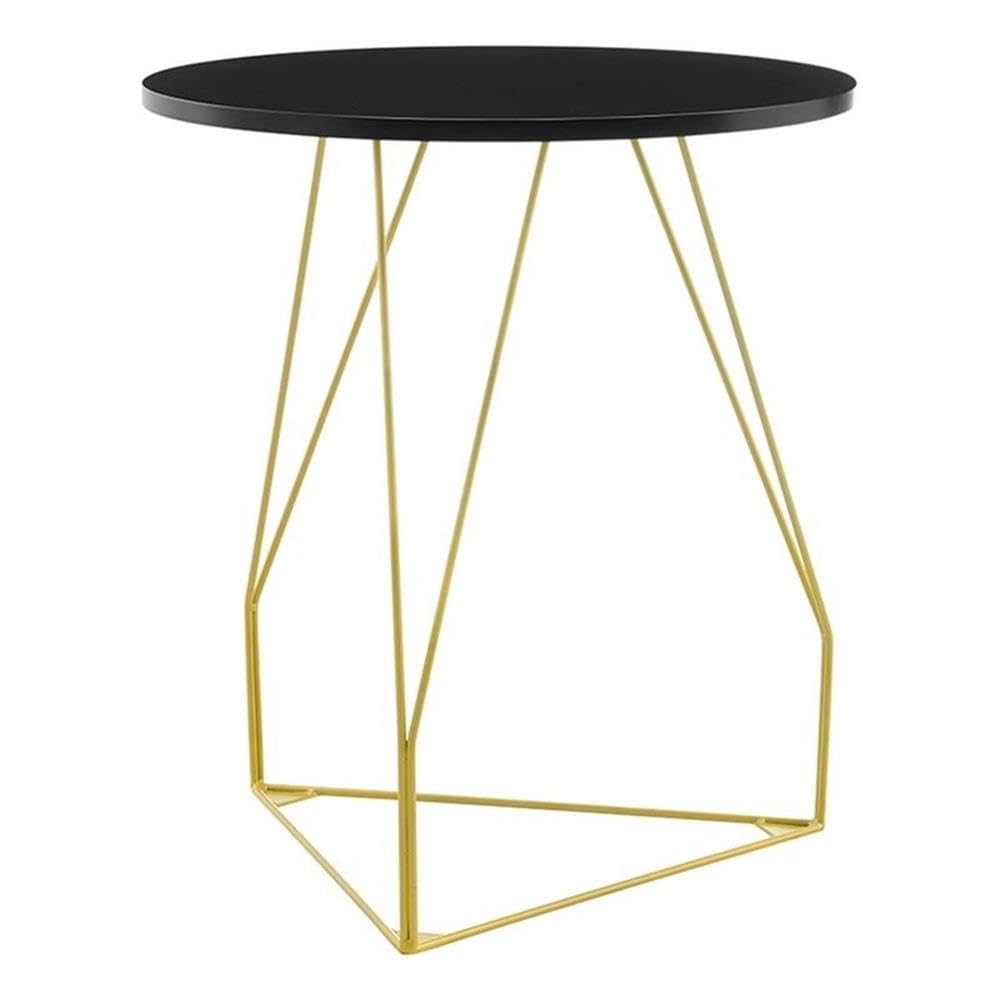 Finch Orlando Round Metal Side Accent Table with Black Metal Top