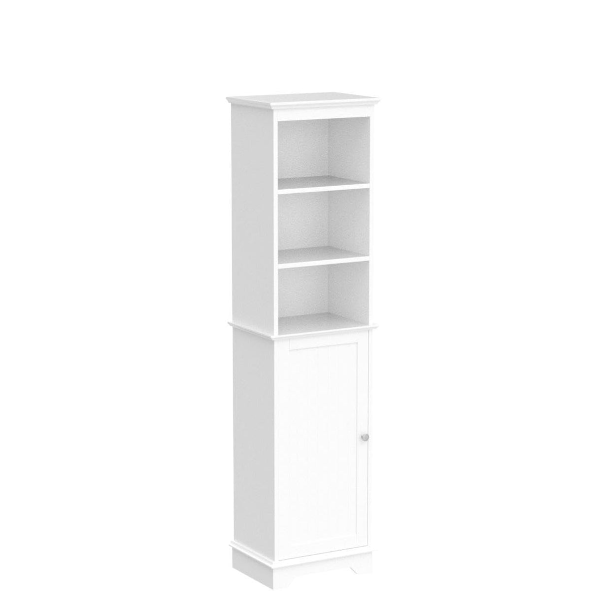 Bathroom Storage Cabinet, Tall Slim Cabinet with 3 Shelves & Door, Floor Freestanding