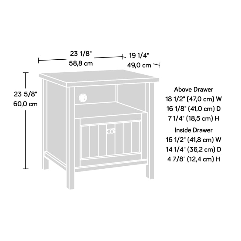 Costa Night Stand with Drawer in Chalked Chestnut