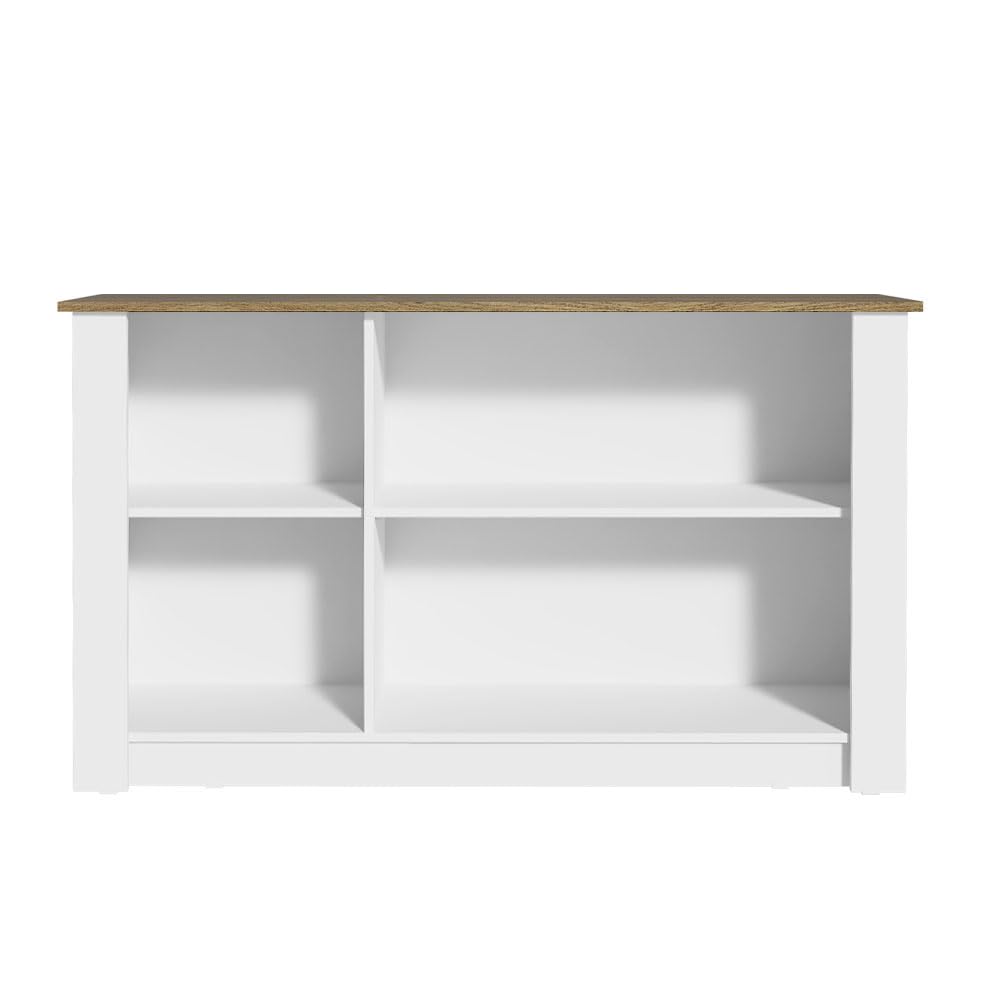 Madesa Sideboard Buffet Cabinet, Modern Storage Cabinet with 3 Doors, 31" H, 15" D, 53" L - White/Brown