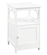 Omega End Table with Cabinet, White