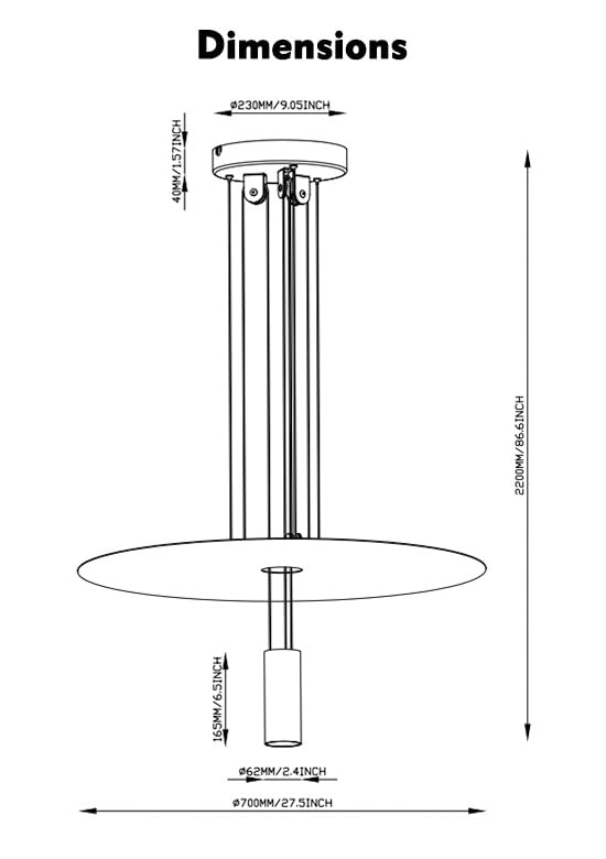 Modern Metal Chandelier Smart Dimmer Available with Switch or Traic Pendant Lamp