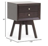 Warwick Modern Accent Table and Nightstand, Brown