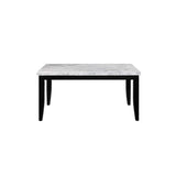 Acme Hussein Rectangular Marble Top Dining Table in Black