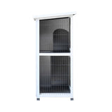 Rabbit Hutch Outdoor, 2-Story Rabbit Cage Indoor with Run, Bunny Cage