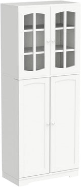 TOLEAD 64" Tall Kitchen Pantry Storage Cabinet, Pantry Cabinet with Doors and Shelves, Modern Food Pantry Cabinet Cupboard, Storage Cabinet for Kitchen, Living Room, Dining Room, Bathroom, White