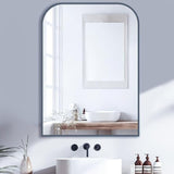 Bathroom Mirror, 48x36 Inch Wall Mirror, Black Metal Framed Wall-Mounted Mirrors