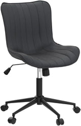 Black Ergonomic Home Office Desk Chair with Wheels Comfy Armless Criss Cross Chair