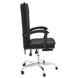 Reclining Office Chair Black Faux Leather (15.35 KG/33.77 LBS)