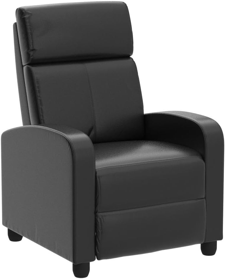 PU Leather Massage Recliner Chair Winback Recliner Chairs, Modern Padded