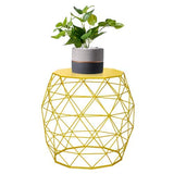 Home Garden Accents Wire Round Iron Metal Stool Side End Table Plant Stand Chair Hatched