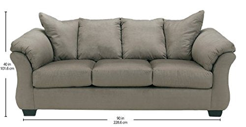 Darcy Casual Plush Sofa, Grayish Brown