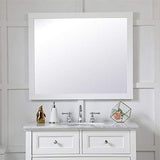 36" x 30" Wood Frame Bathroom Mirror in White Finish