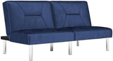 Mara 69 Inch Futon Sofa Bed in Velvet Fabric, Modern Armless Upholstered Couch Sleeper for Small Spaces