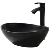 Sink with Faucet and Drain Combo-VASOYO 16x13 Matte Black Bathroom