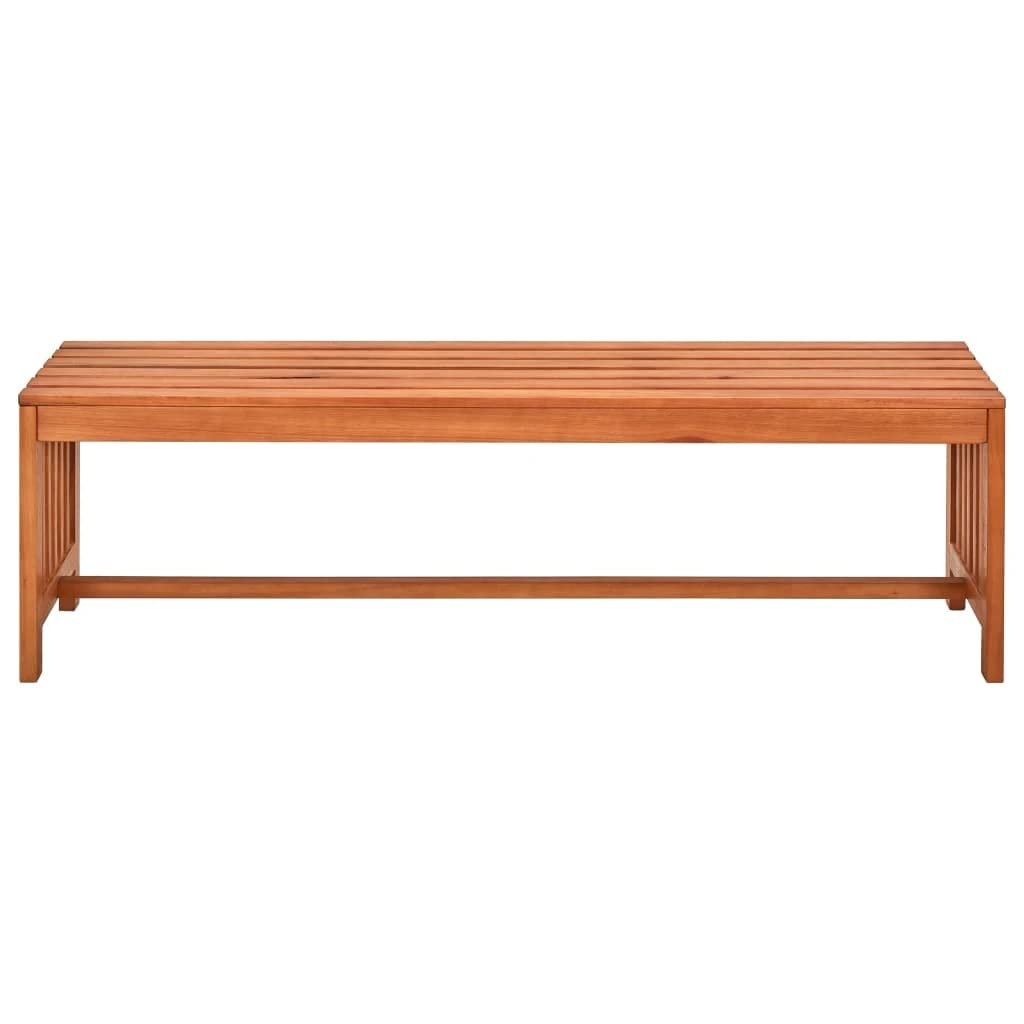 vidaXL Solid Eucalyptus Wood Patio Bench Garden Outdoor Balcony Backyard Terrace Porch Lounge Seating Home Wooden Decor Furniture 51.2"