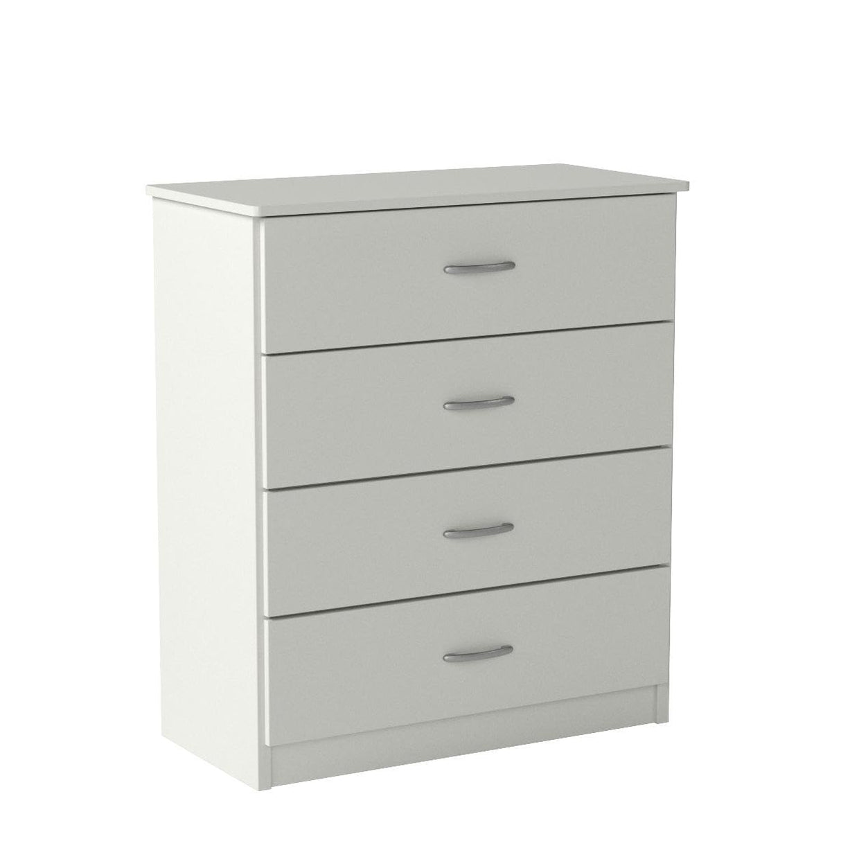 MDF Wood Simple 4-Drawer Dresser Easy to Assemble Chest of Drawers for Bedroom Living Room White