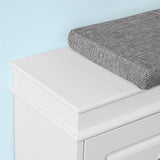 FSR64-W, White Shoe Storage Bench with 2 Flip Drawers & Padded Seat Cushion