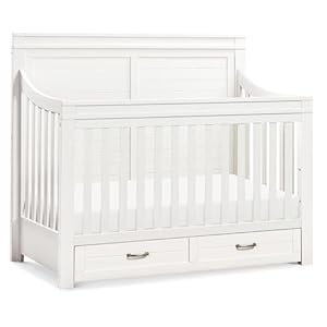 Wesley Farmhouse 4-in-1 Convertible Storage Crib in Heirloom White