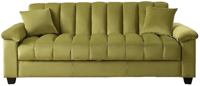 83" Convertible Modern Velvet Storage Sleeper Sofa Bed in Green