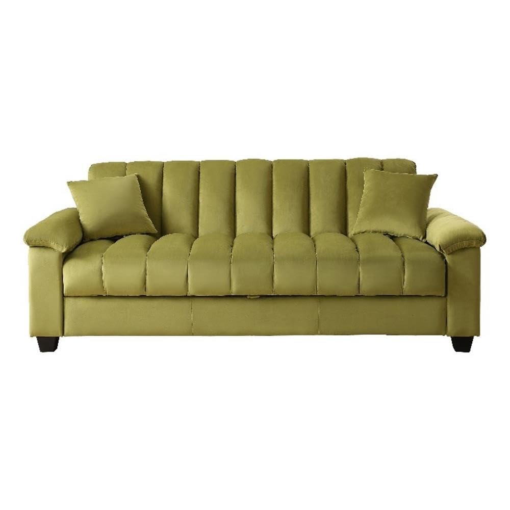 83" Convertible Modern Velvet Storage Sleeper Sofa Bed in Green