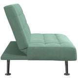 Kids Tufted Futon, Convertible Sleeper Sofa in Teal and Chrome