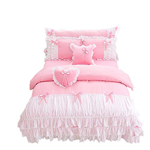 Shaggy Chic Ruffle 3-Piece Duvet Cover Set- Soft Cotton Girls Bedding with Cute