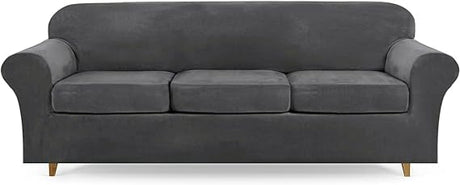 High Stretch Sofa Cover for 3 Cushion Couch 4 Pieces