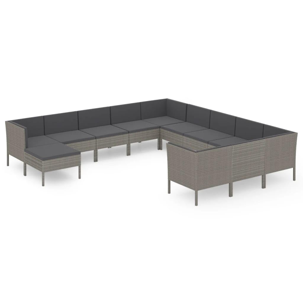 Patio Lounge Set 12 Piece, Sectional Sofa for Outdoor, Couch with Cushions
