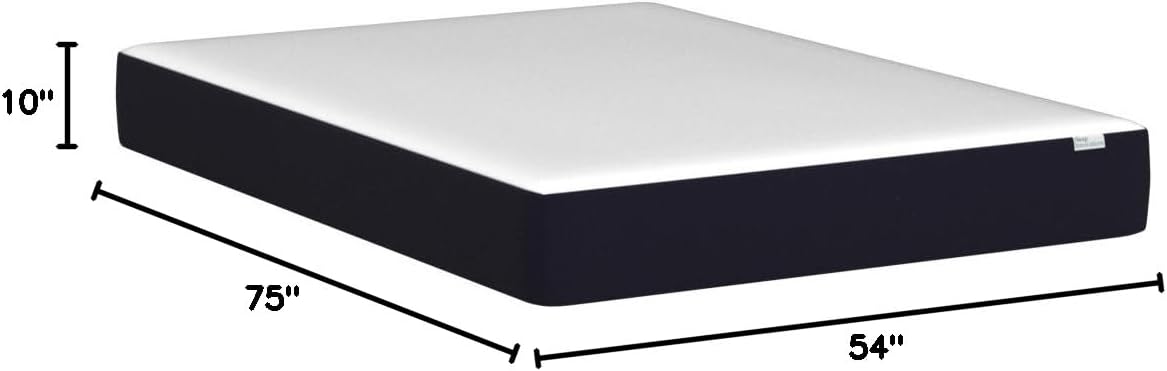 Marley 10 Inch Cooling Gel Memory Foam Mattress, Full Size, Bed in a Box, Medium Firm