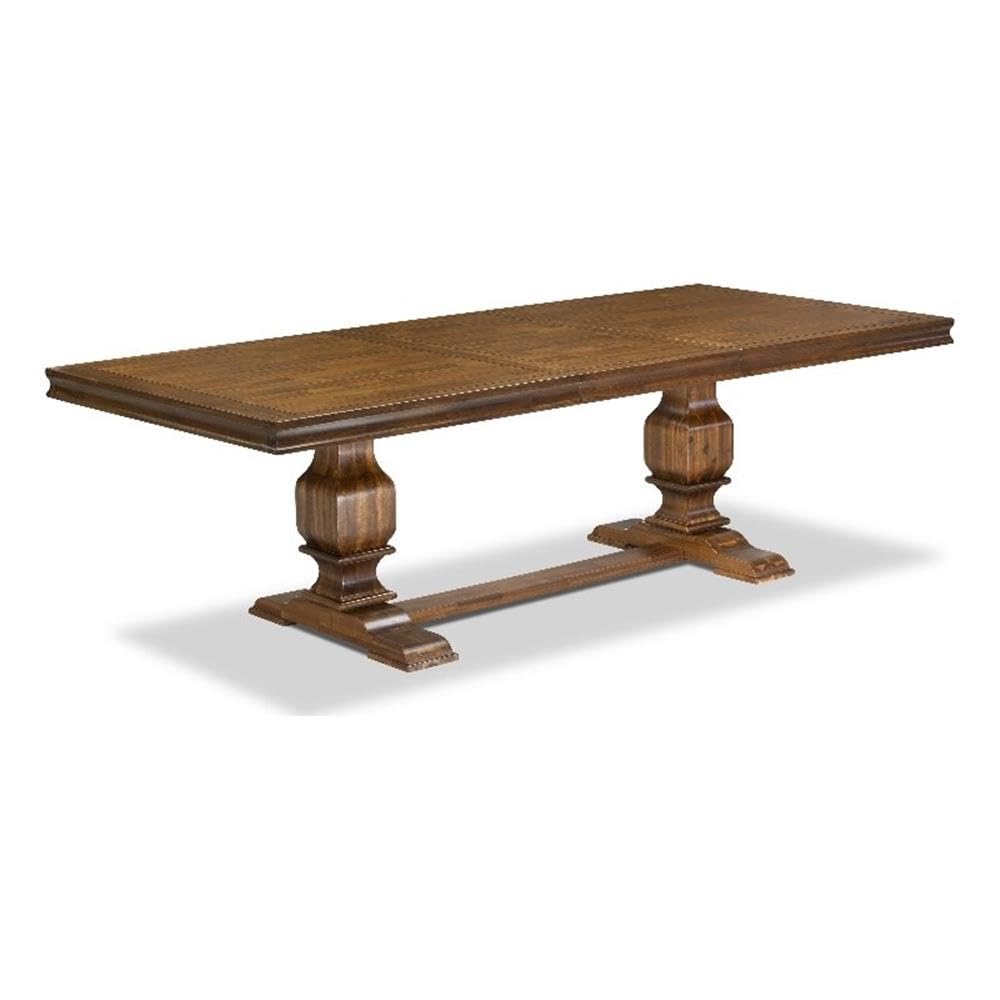 Rectangular Dining Table with Removable Tabletop - Antique Walnut Finish