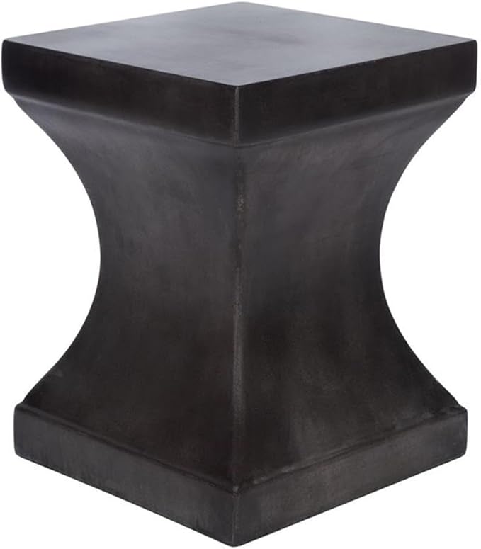 Outdoor Curby Black Modern Concrete Accent Table
