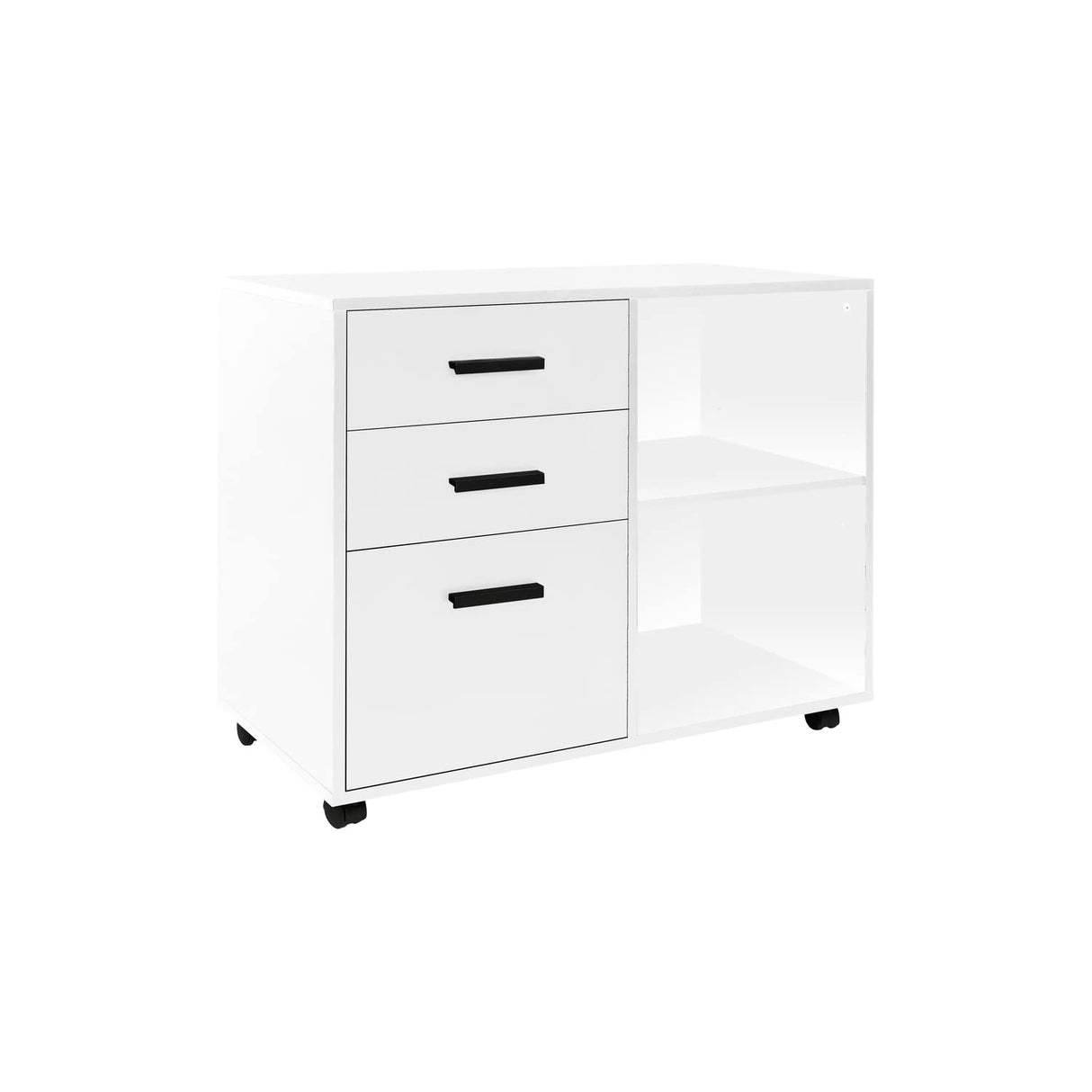 3 Drawer with Shelf Office Storage File Cabinet, Under Desk Storage