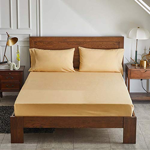 Gray Comforter Sheet Set Bed in a Bag 7 Pieces King Size Tree Branch Bloom Flower Spring Summer Bedding Set (1 Comforter 2 Pillow Shams 1 Tan Flat Sheet 1 Fitted Sheet 2 Pillowcases)