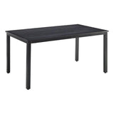 Kaplan 6-Person Rectangular Outdoor Dining Table with Umbrella Hole for Outside Patio