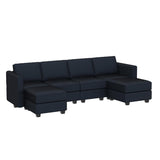 Modular Sectional Sofa U Shaped Velvet Couch with Reversible Chaise Oversized Couch