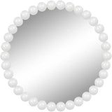 22 Inch White Round Wavy Mirror