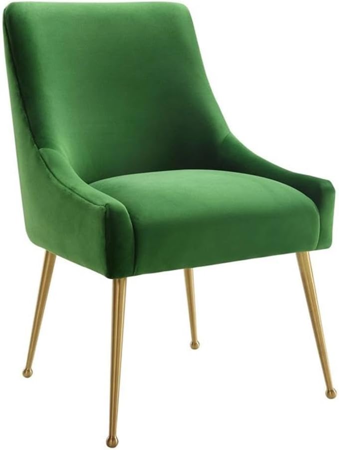 The Beatrix Collection Modern Style Living Room Velvet Upholstered Side Chair, Navy