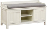 Linon Micah White Storage Bench