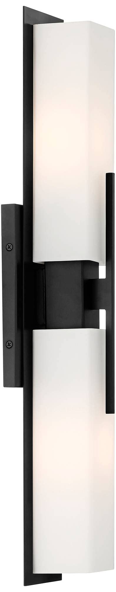Midtown Mid-Century Modern Wall Mounted Light Black Metal Hardwired 23 1/2" Wide Light Bar