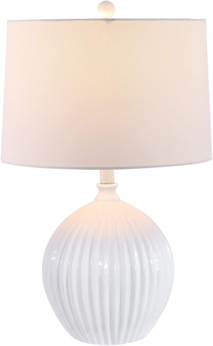 Lighting Collection Papen White Orb 23-inch Table Lamp (LED Bulb Included)