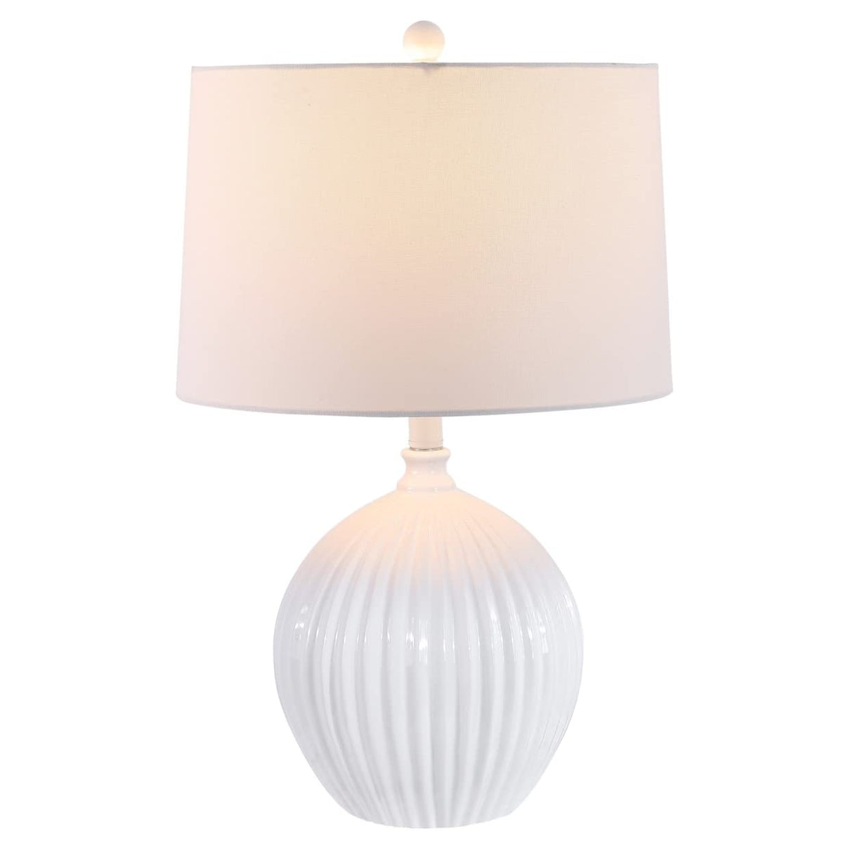 Lighting Collection Papen White Orb 23-inch Table Lamp (LED Bulb Included)