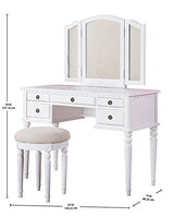 Croix Collection Vanity Set with Stool, F4074, White