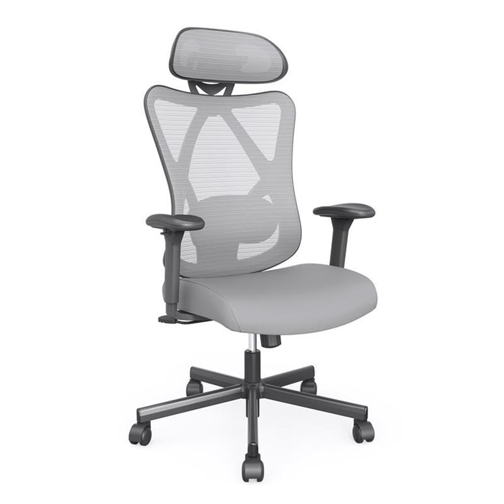 Furniture of America Domie Metal and Mesh Adjustable Office Chair in Gray