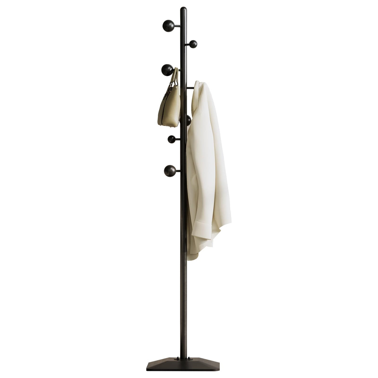 Metal coat rack stand with geometric shape metal base,Heavy duty coat rack