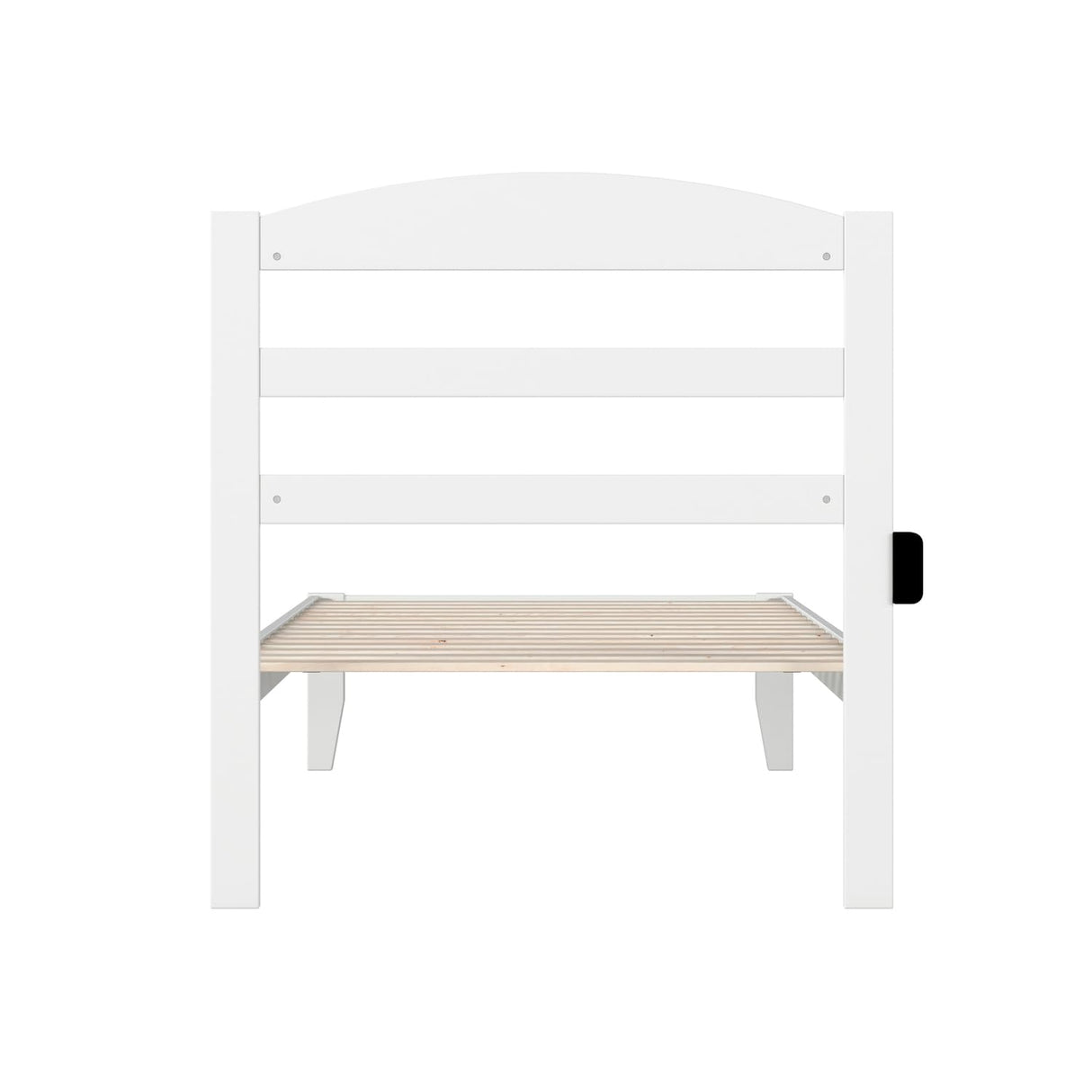 Traditional Twin XL Bed with USB Charger in White
