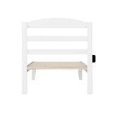 Traditional Twin XL Bed with USB Charger in White