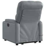 Gray Faux Leather Power Lift Massage Recliner - Electric Stand-Up Assist, Manual Tilt,