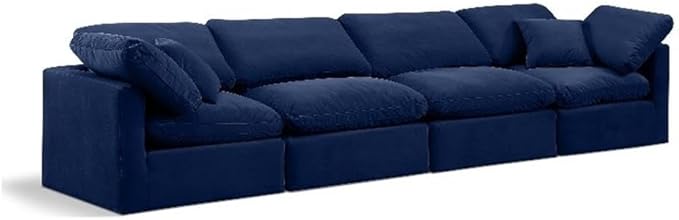 147Navy-S140 Indulge Collection Modern | Contemporary Modular Sofa with Soft Navy Durable Velvet